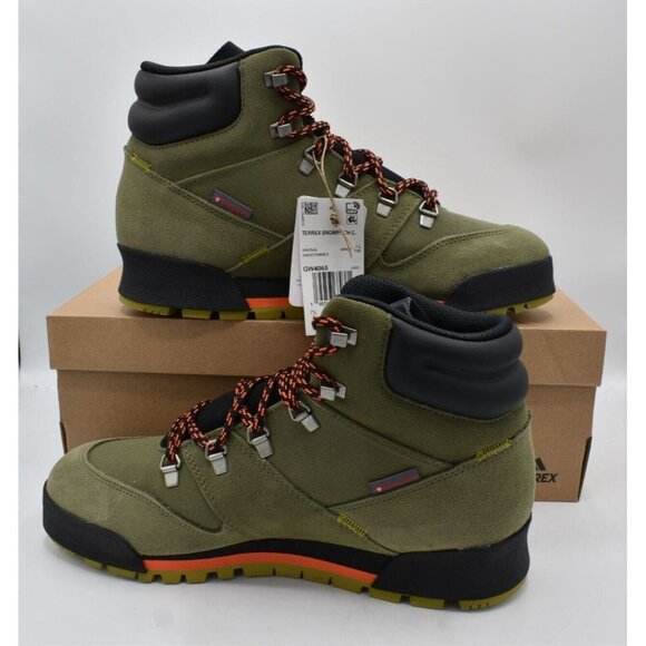 Adidas Outdoor Men Size 8 Terrex Snowpitch COLD.RDY Insulated Green Hiking Boots main image 2